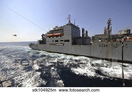 Dry cargo/ammunition ship USNS Richard E. Byrd during a replenishment at sea. View Large Photo Image Picture - Dry cargo/ammunition ship USNS Richard E. Byrd during a replenishment at sea.. Fotosearch