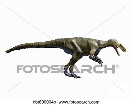 Stock Illustration - Dryptosaurus aquilunguis, Late Cretaceous of New Jersey.. Fotosearch