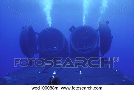 Picture - Dual Dry Deck Shelters mounted to the deck of USS Kamehameha.. Fotosearch