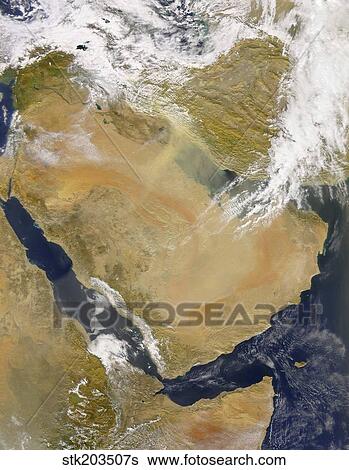 Dust and Smoke over Iraq and the Middle East. View Large Photo Image Stock Photograph - Dust and Smoke over Iraq and the Middle East.. Fotosearch