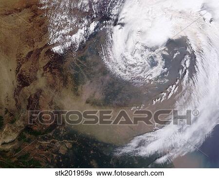 Stock Photograph - Dust storm in eastern China.. Fotosearch