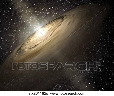 Dusty disks circling a star. View Large Illustration Stock Illustration - Dusty disks circling a star.. Fotosearch