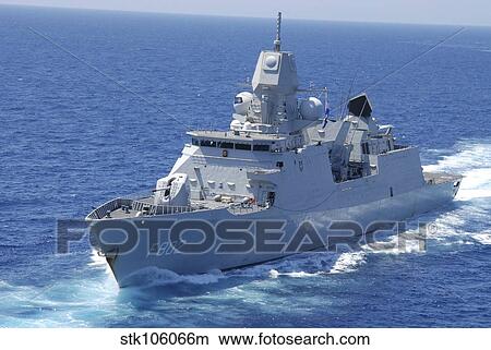 Dutch ship HNLMS De Zeven Provincien transits the Atlantic Ocean. View Large Photo Image Picture - Dutch ship HNLMS De Zeven Provincien transits the Atlantic Ocean.. Fotosearch