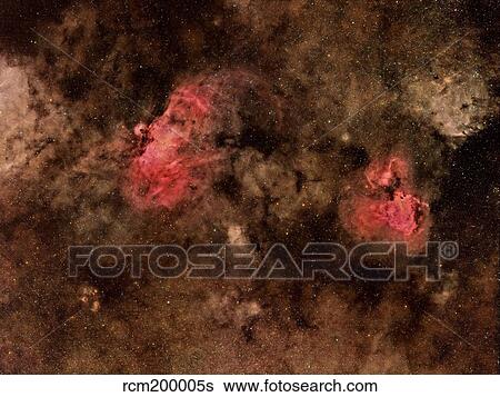 Eagle Nebula and Swan Nebula. View Large Photo Image Stock Photograph - Eagle Nebula and Swan Nebula.. Fotosearch