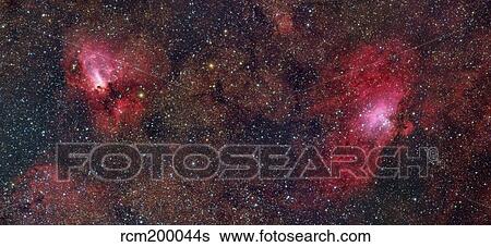 Eagle Nebula and Swan Nebula View Large Photo Image Stock Photograph - Eagle Nebula and Swan Nebula. Fotosearch