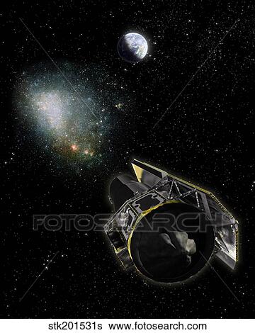 Earth, a Milky Way object, and the Spitzer Space Telescope. View Large Illustration Stock Illustration - Earth, a Milky Way object, and the Spitzer Space Telescope.. Fotosearch