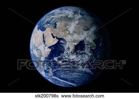 Earth from space showing eastern hemisphere. View Large Photo Image Stock Photograph - Earth from space showing eastern hemisphere.. Fotosearch