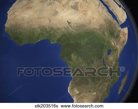 Stock Photograph - Earth showing landcover over Africa.. Fotosearch