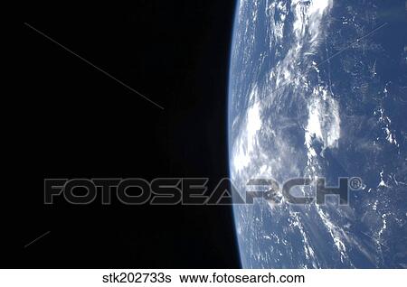 Earth's horizon and the blackness of space. View Large Photo Image Stock Photograph - Earth's horizon and the blackness of space.. Fotosearch