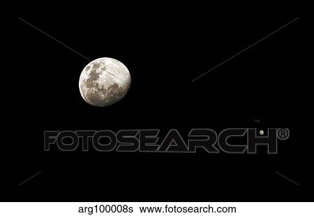 Earth's moon and Jupiter separated by six degrees. View Large Photo Image Stock Photograph - Earth's moon and Jupiter separated by six degrees.. Fotosearch