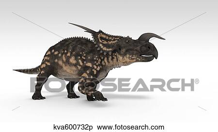 Einiosaurus dinosaur, white background. View Large Illustration Stock Illustration - Einiosaurus dinosaur, white background.. Fotosearch