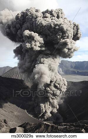 Eruption of ash cloud from crater of Mount Bromo, Tengger Caldera, Java, Indonesia. View Large Photo Image Stock Photograph - Eruption of ash cloud from crater of Mount Bromo, Tengger Caldera, Java, Indonesia.. Fotosearch