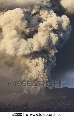 Eruption of ash cloud from Mount Bromo volcano, Tengger Caldera, Java, Indonesia. View Large Photo Image Stock Photograph - Eruption of ash cloud from Mount Bromo volcano, Tengger Caldera, Java, Indonesia.. Fotosearch