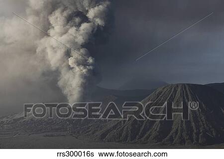 Eruption of ash cloud from Mount Bromo volcano, Tengger Caldera, Java, Indonesia. View Large Photo Image Stock Photograph - Eruption of ash cloud from Mount Bromo volcano, Tengger Caldera, Java, Indonesia.. Fotosearch