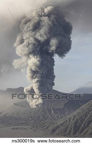Eruption of ash cloud from Mount Bromo volcano, Tengger Caldera, Java, Indonesia. View Large Photo Image Stock Photograph - Eruption of ash cloud from Mount Bromo volcano, Tengger Caldera, Java, Indonesia.. Fotosearch