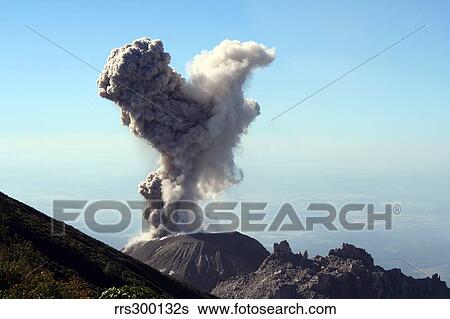 Eruption of ash cloud from Santiaguito dome complex, Santa Maria volcano, Guatemala. View Large Photo Image Stock Photograph - Eruption of ash cloud from Santiaguito dome complex, Santa Maria volcano, Guatemala.. Fotosearch