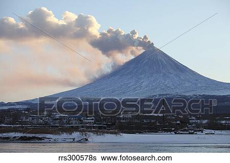 Eruption of Kliuchevskoi Volcano, Kamchatka, Russia. View Large Photo Image Stock Photograph - Eruption of Kliuchevskoi Volcano, Kamchatka, Russia.. Fotosearch