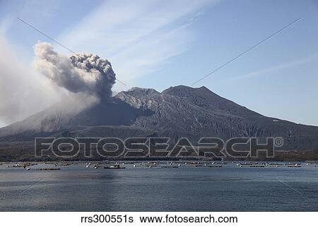 Eruption of Sakurajima volcano, Japan. View Large Photo Image Stock Photograph - Eruption of Sakurajima volcano, Japan.. Fotosearch