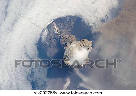 Eruption of Sarychev volcano. View Large Photo Image Stock Photograph - Eruption of Sarychev volcano.. Fotosearch