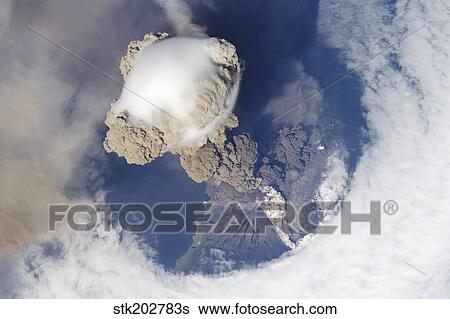 Eruption of Sarychev volcano. View Large Photo Image Stock Photograph - Eruption of Sarychev volcano.. Fotosearch