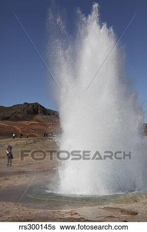Eruption of Strokkur Geysir, Iceland. View Large Photo Image Stock Photograph - Eruption of Strokkur Geysir, Iceland.. Fotosearch