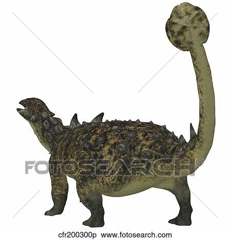 Stock Illustration - Euoplocephalus armored dinosaur from the Cretaceous Period.. Fotosearch