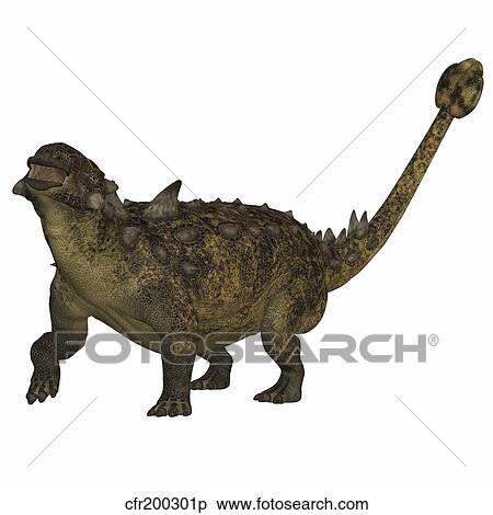 Stock Illustration - Euoplocephalus armored dinosaur from the Cretaceous Period.. Fotosearch