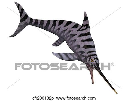 Stock Illustration - Eurhinosaurus, an extinct genus of ichthyosaur.. Fotosearch