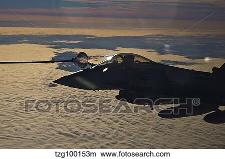 Eurofighter Typhoon of the German Air Force refueling. View Large Photo Image Picture - Eurofighter Typhoon of the German Air Force refueling.. Fotosearch