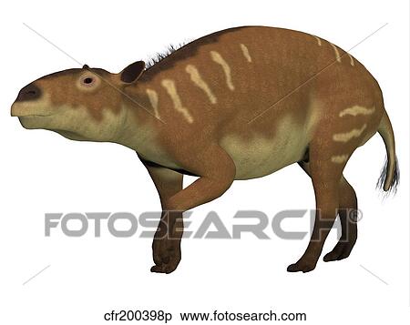 Stock Illustration - Eurohippus is an ancestor of the horse that lived during the Eocene epoch.. Fotosearch