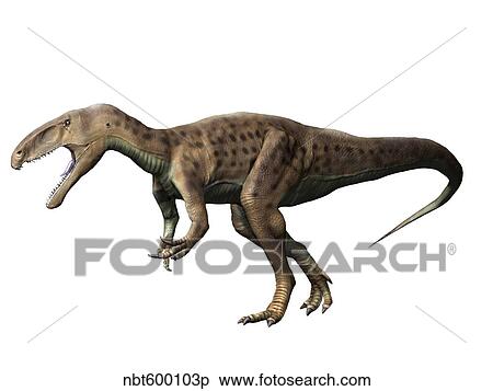 Eustreptospondylus dinosaur. View Large Illustration Stock Illustration - Eustreptospondylus dinosaur.. Fotosearch