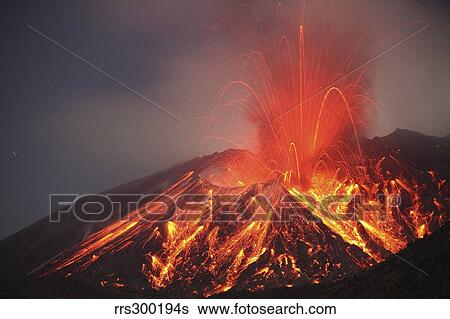 Explosive Vulcanian eruption of lava on Sakurajima Volcano, Japan. View Large Photo Image Stock Photograph - Explosive Vulcanian eruption of lava on Sakurajima Volcano, Japan.. Fotosearch