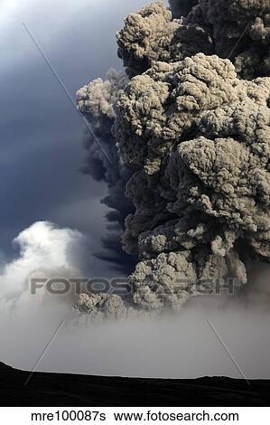 Stock Photograph - Eyjafjallajokull eruption, Iceland.. Fotosearch