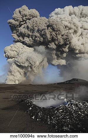Eyjafjallajokull eruption, steaming lava bomb impact crater, Iceland. View Large Photo Image Stock Photograph - Eyjafjallajokull eruption, steaming lava bomb impact crater, Iceland.. Fotosearch