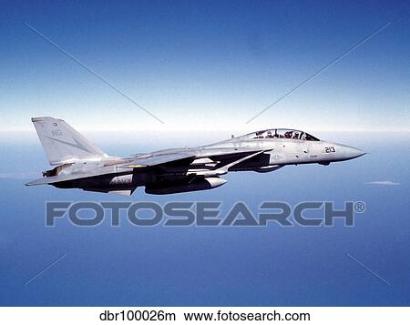 F-14A Tomcat in flight above the Pacific Ocean. View Large Photo Image Picture - F-14A Tomcat in flight above the Pacific Ocean.. Fotosearch