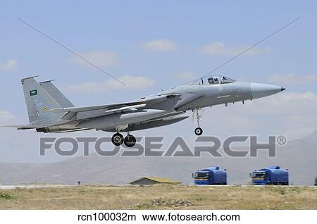 F-15 Eagle of the Royal Saudi Air Force landing at Konya Air Base, Turkey. View Large Photo Image Picture - F-15 Eagle of the Royal Saudi Air Force landing at Konya Air Base, Turkey.. Fotosearch