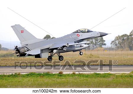 F-16A MLU Falcon from the Royal Danish Air Force landing at Grosseto Air Base. View Large Photo Image Picture - F-16A MLU Falcon from the Royal Danish Air Force landing at Grosseto Air Base.. Fotosearch