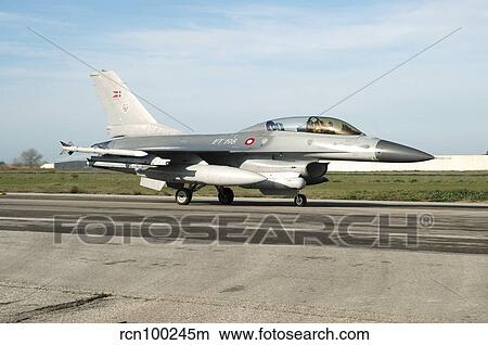 F-16B MLU Falcon from the Royal Danish Air Force taxiing at Grosseto Air Base. View Large Photo Image Picture - F-16B MLU Falcon from the Royal Danish Air Force taxiing at Grosseto Air Base.. Fotosearch