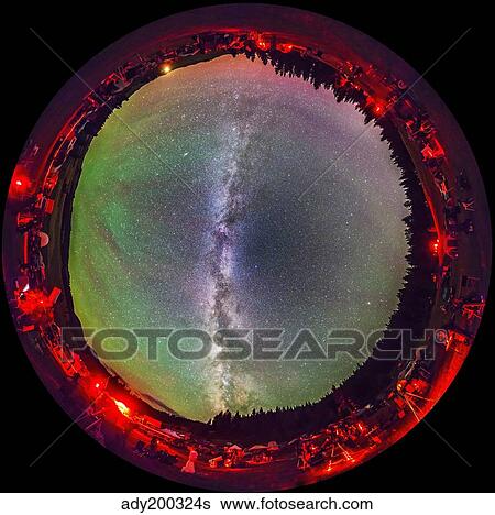 Fish-eye panorama of Milky Way above the Table Mountain Star Party in Washington state. View Large Photo Image Stock Photograph - Fish-eye panorama of Milky Way above the Table Mountain Star Party in Washington state.. Fotosearch
