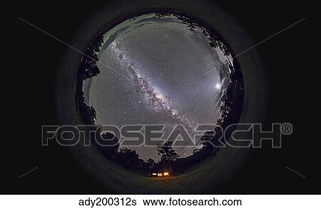 Stock Photograph - Fish-eye panorama of the southern night sky in Australia.. Fotosearch