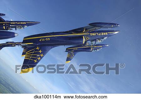 Flying with the Aero L-39 Albatros of the Breitling Jet Team. View Large Photo Image Picture - Flying with the Aero L-39 Albatros of the Breitling Jet Team.. Fotosearch