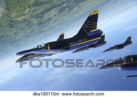 Flying with the Aero L-39 Albatros of the Breitling Jet Team. View Large Photo Image Picture - Flying with the Aero L-39 Albatros of the Breitling Jet Team.. Fotosearch