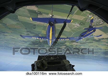 Flying with the Aero L-39 Albatros of the Breitling Jet Team. View Large Photo Image Picture - Flying with the Aero L-39 Albatros of the Breitling Jet Team.. Fotosearch