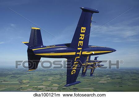 Flying with the Aero L-39 Albatros of the Breitling Jet Team. View Large Photo Image Picture - Flying with the Aero L-39 Albatros of the Breitling Jet Team.. Fotosearch