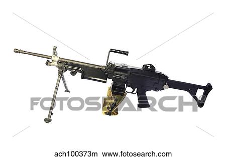 FN Minimi 5. 56mm light machine gun. View Large Photo Image Picture - FN Minimi 5. 56mm light machine gun.. Fotosearch