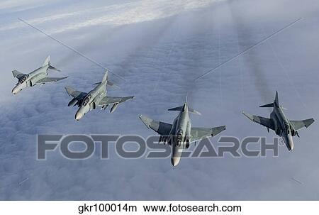 Formation of Luftwaffe F-4F Phantom II's. View Large Photo Image Picture - Formation of Luftwaffe F-4F Phantom II's.. Fotosearch