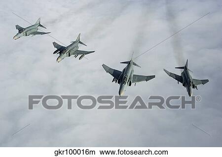 Formation of Luftwaffe F-4F Phantom II's. View Large Photo Image Picture - Formation of Luftwaffe F-4F Phantom II's.. Fotosearch