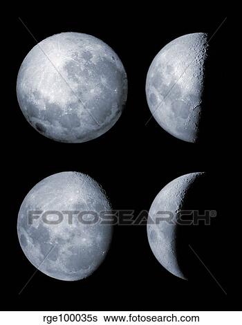Stock Photograph - Four phases of the moon.. Fotosearch