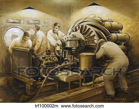 Stock Illustration - Frank Whittle's early development of the jet engine.. Fotosearch