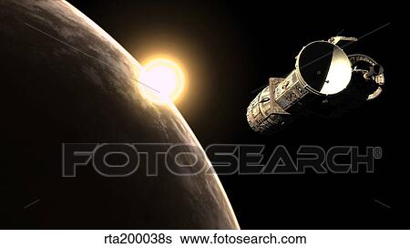 French/Bulgarian orbital weapons platform in orbit. View Large Illustration Stock Illustration - French/Bulgarian orbital weapons platform in orbit.. Fotosearch